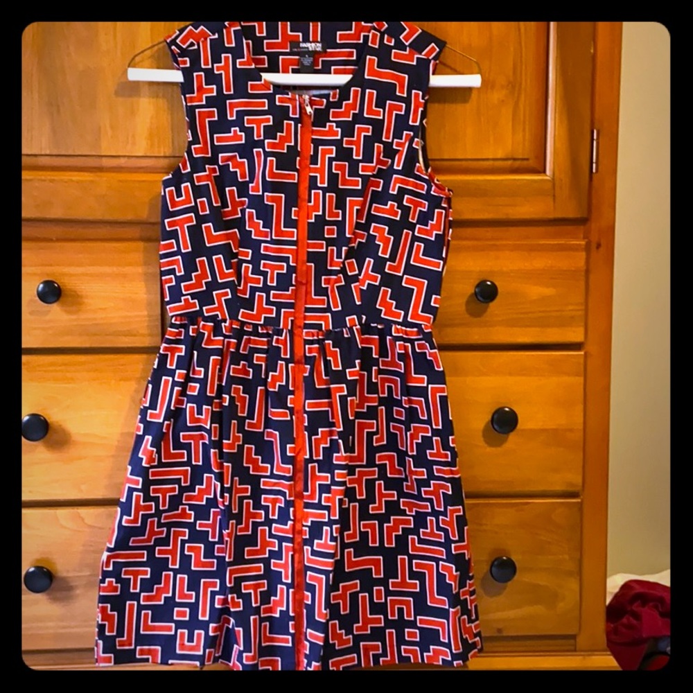 A Line Red, Navy Zipper Dress